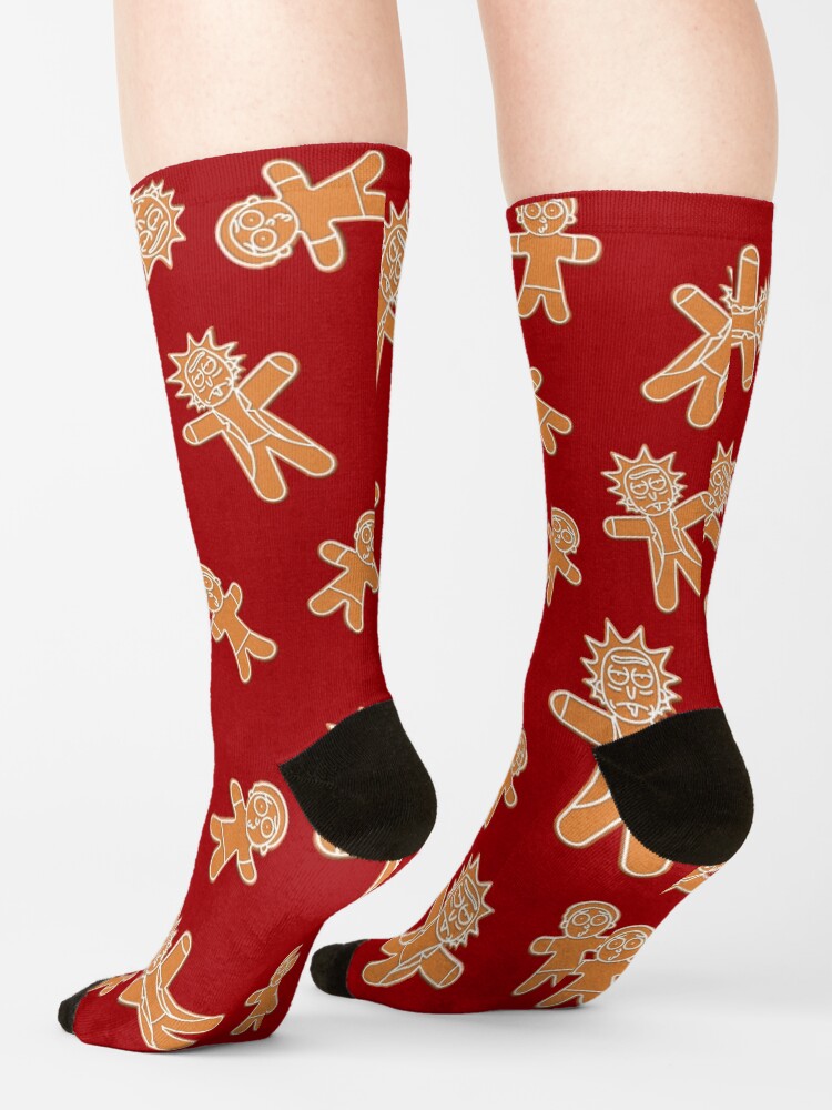 Alternate view of Tasty Christmas Gingerbread Rick and Morty Cookie Socks