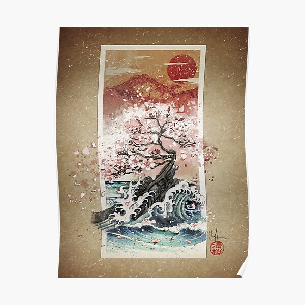 Sakura blossom waves Poster