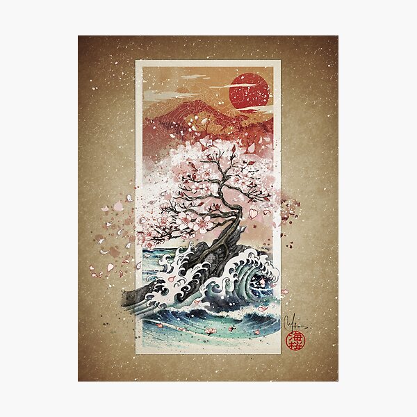 Sakura blossom waves Photographic Print