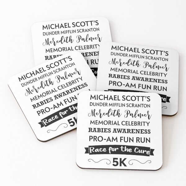 Item preview, Michael Scott's Dunder Mifflin Scranton Meredith Palmer Memorial Celebrity Rabies Awareness Fun Run Pro Am Race for the Cure - Typography (black) designed and sold by cameronbaba.