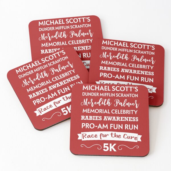 Item preview, Michael Scott's Dunder Mifflin Scranton Meredith Palmer Memorial Celebrity Rabies Awareness Fun Run Pro Am Race for the Cure - Typography (white) designed and sold by cameronbaba.