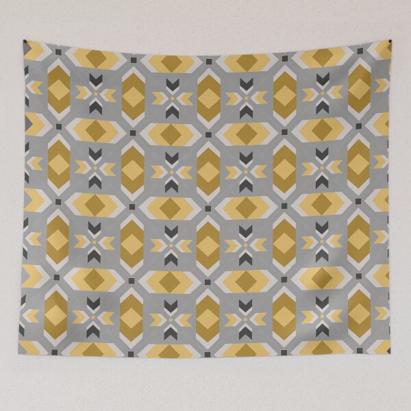 Item preview, Boho, Southwestern, Aztec, Rustic, Pattern, Gray and Yellow designed and sold by meggydesigns.