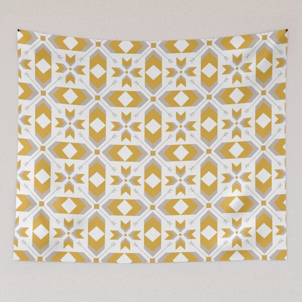 Item preview, Boho, Southwest, Rustic, Pattern, Yellow and Gray designed and sold by meggydesigns.