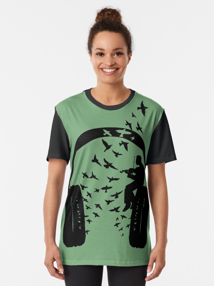 Alternate view of Headphone - Violin Graphic T-Shirt