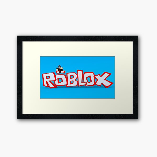 Roblox Logo Blue Framed Art Print By Best5trading Redbubble