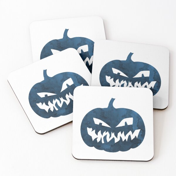 Item preview, Navy Blue Halloween Pumpkin Jack O Lantern designed and sold by TheJollyMarten.