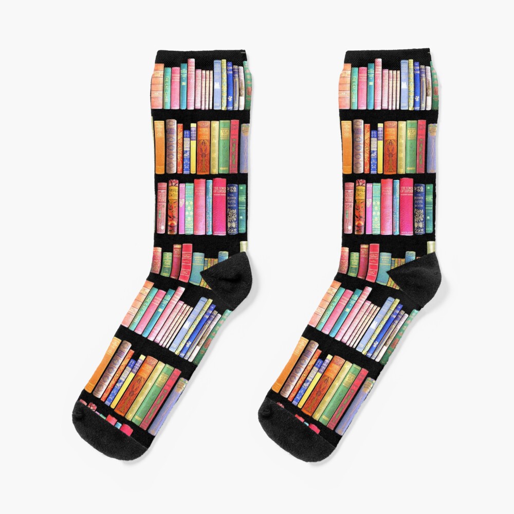 Bookworms Delight / Antique Book Library for Bibliophile Socks