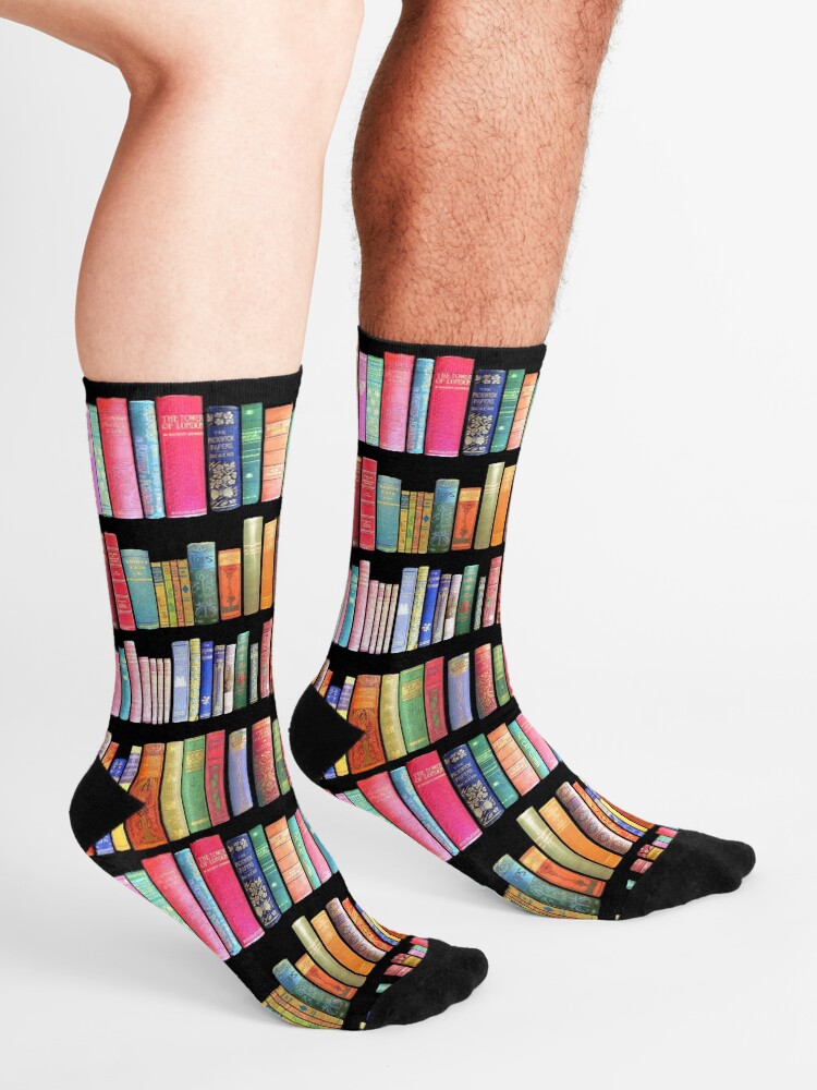 Alternate view of Bookworms Delight / Antique Book Library for Bibliophile Socks
