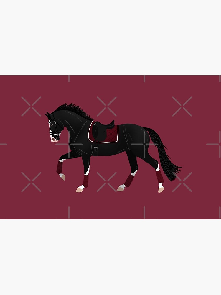 Aperçu 2 sur 2. Housse d'ordinateur avec l'œuvre Cheval de dressage noir - Equine Rampaige créée et vendue par equinerampaige.