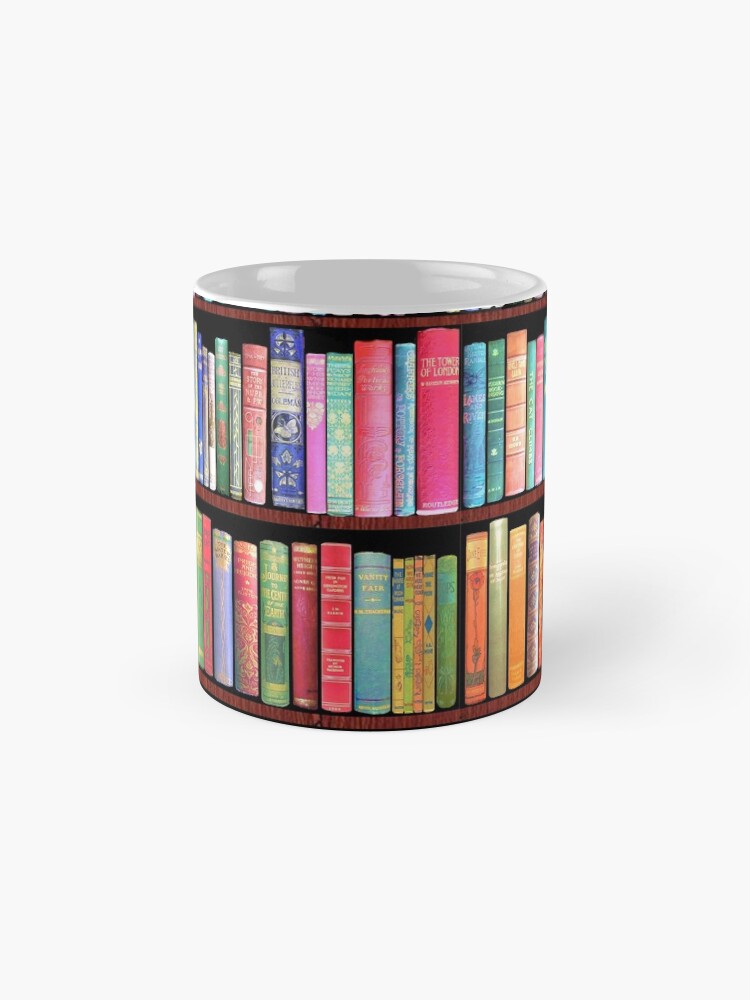 Alternate view of Bookworm Antique book library, vintage book shelf Mug