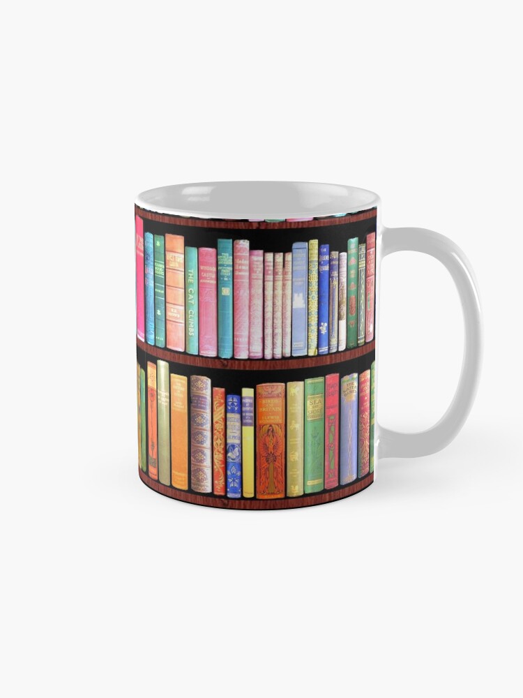 Alternate view of Bookworm Antique book library, vintage book shelf Mug