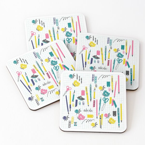 Item preview, Yellow Pink and Blue School Teacher Print - Back to school essentials designed and sold by kapotka.