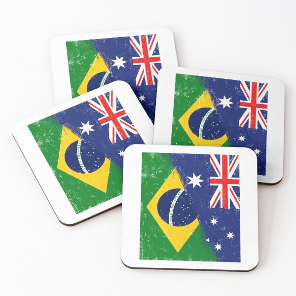 Item preview, Australia and Brazil Mix, Brazilian and Australian Flags, Banderas de Brazil y Australia designed and sold by #mossasdesign.