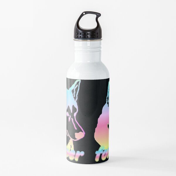 Husky Kopf forever Regenbogen Trinkflasche
