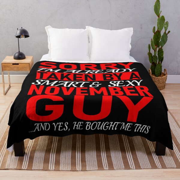 Item preview, Sorry I'm Already Taken By Smart and Sexy November Guy - Valentine's Day and Relationship Anniversary  Couple Matching Gift Ideas designed and sold by ASClothDesign.
