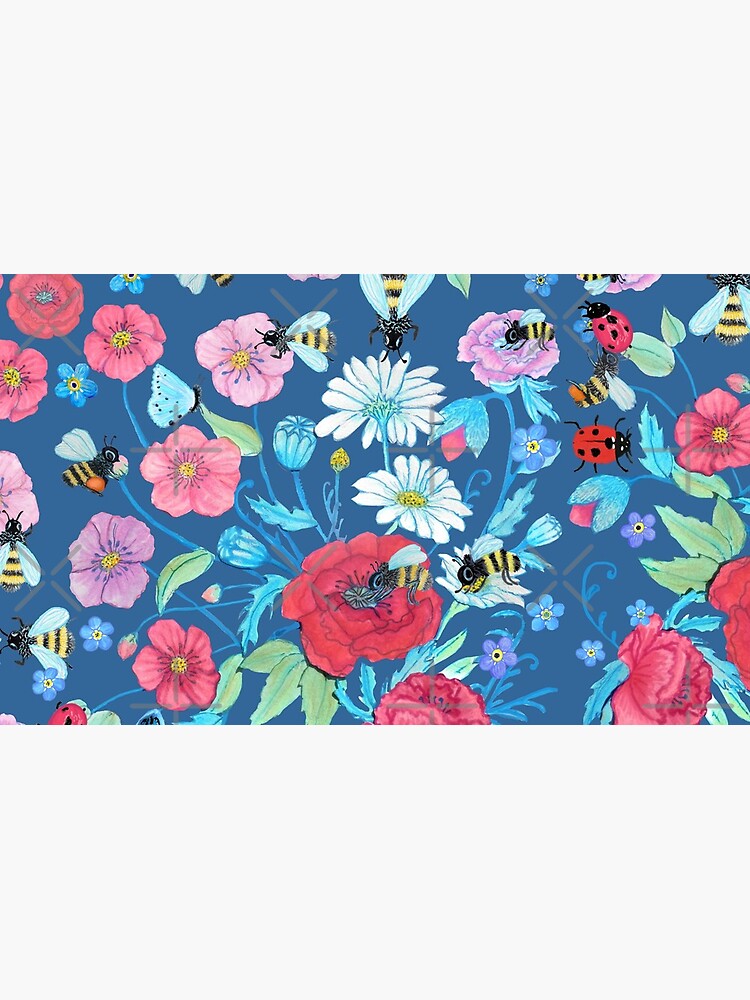 Honey bee, Summer Floral by MagentaRose
