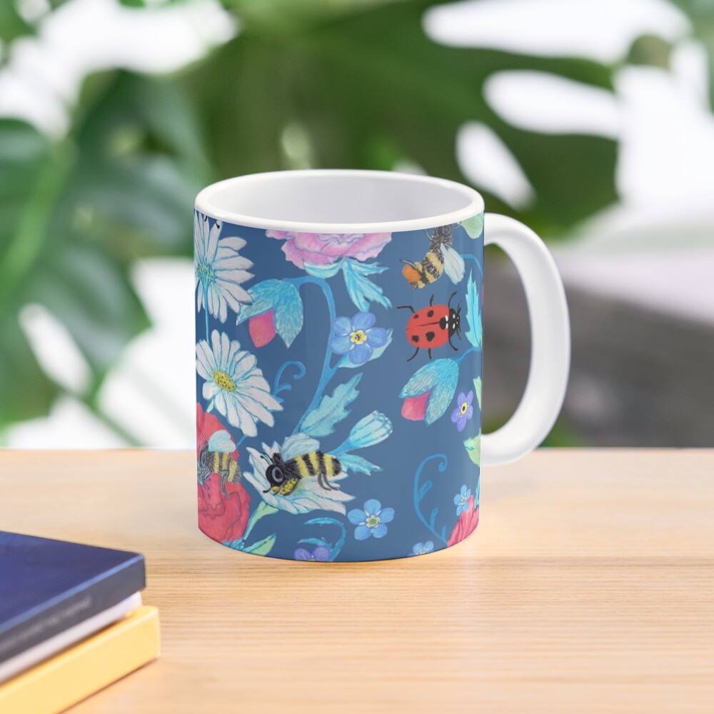 Honey bee, Summer Floral Mug
