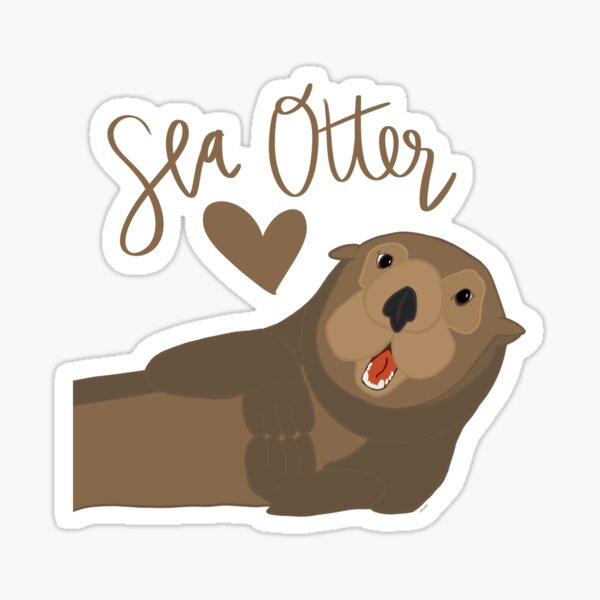 Sea Otter Love - Cartoon Sea Otter Love - Cartoon