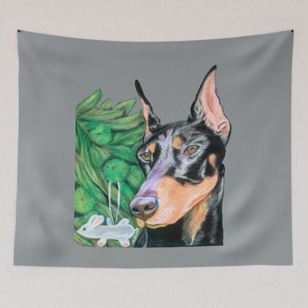 Item preview, Doberman is Preparing for the Holidays designed and sold by MariaSibireva.