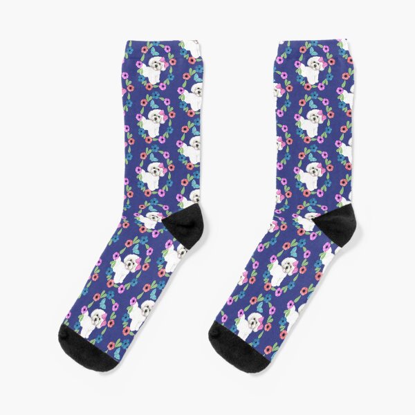 Bichon frise dog and Butterflies Socks