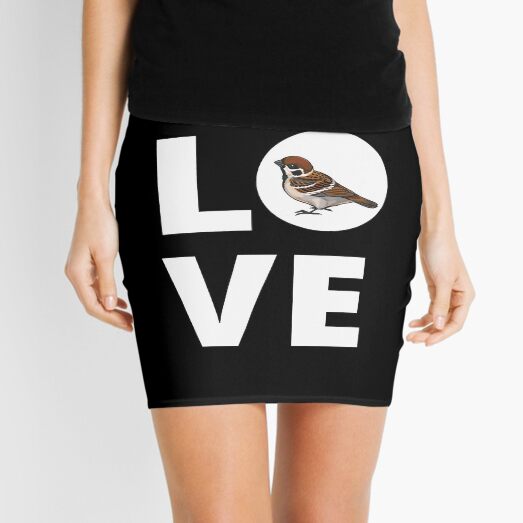 Sparrow Lover Sparrow Girl's Sparrow Mama Sparrows Gift for Her Sparrow Silhouette Mini Skirt