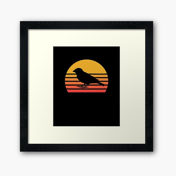 Sparrow Vintage Sparrow Silhouette Sparrow Women's Sparrow Birthday Gift Sparrow Lover Framed Art Print