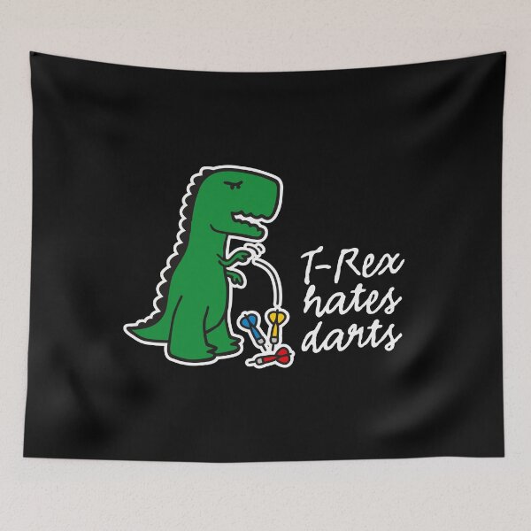 Item preview, Funny darts trex cartoon darts dart lovers gift T-Rex hates dart player dinosaur trex funny darts gift idea designed and sold by LaundryFactory.