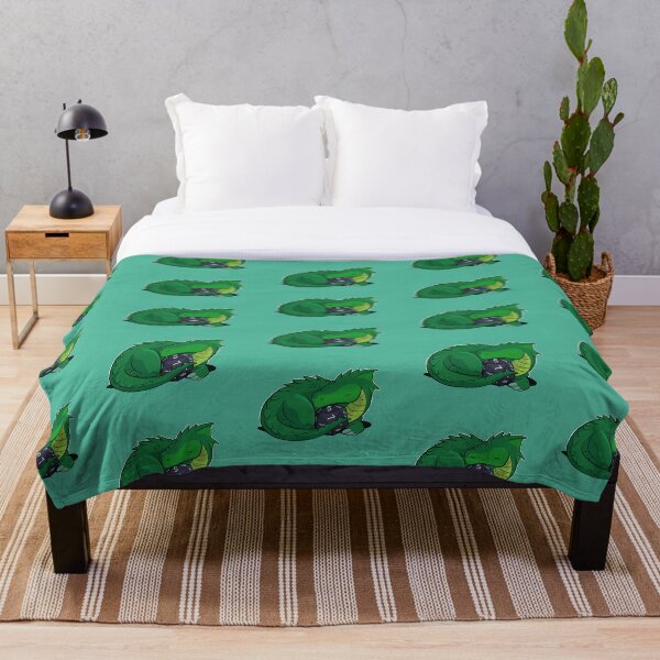 D20 Green Dragon Throw Blanket