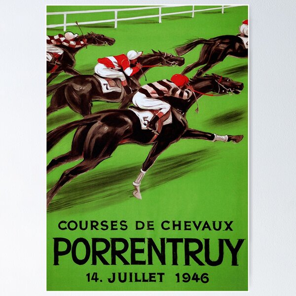 Item preview, Vintage horse racing sport and travel advert designed and sold by Glimmersmith.