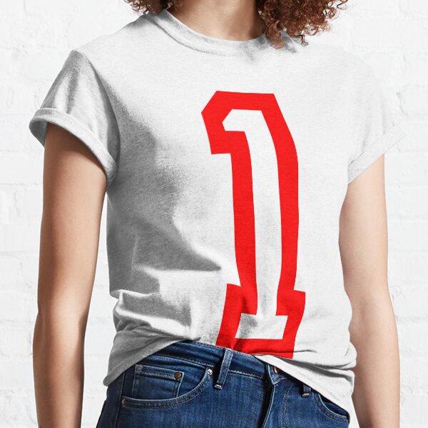 1, 1st, TEAM SPORTS, NUMBER 1, ONE, FIRST, Numero Uno, Uno, Ichi, Win, Winner, Competition. IN RED. Classic T-Shirt