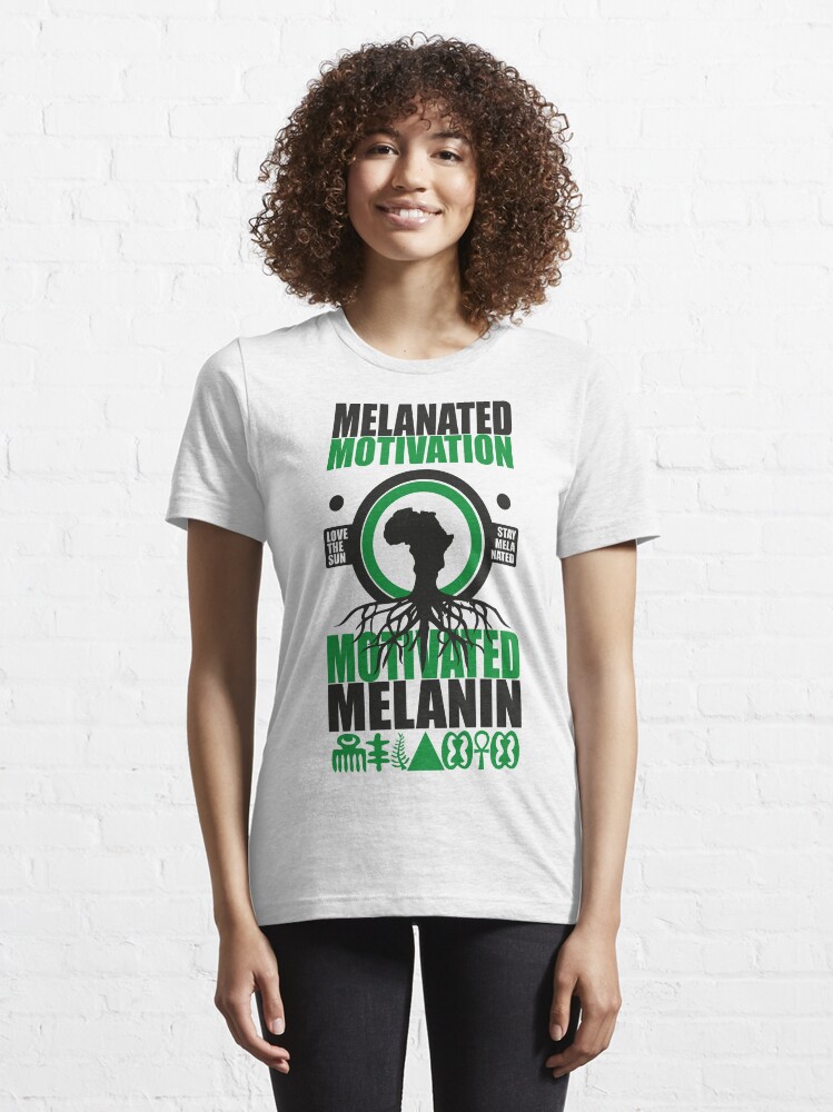 Alternate view of Motivated Melanin Essential T-Shirt