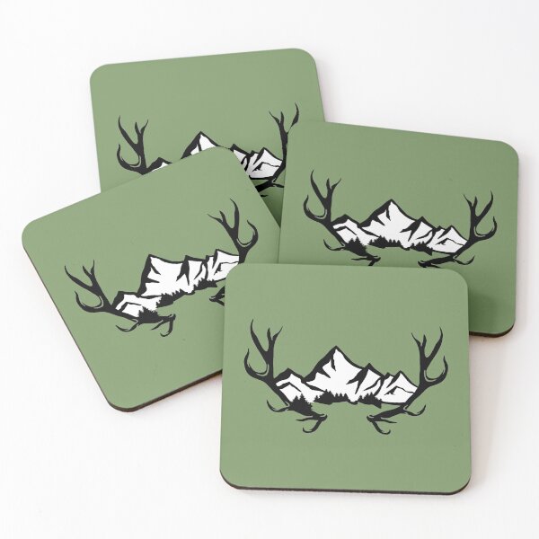 Item preview, Mountains and deer antlers designed and sold by claudiasartwork.
