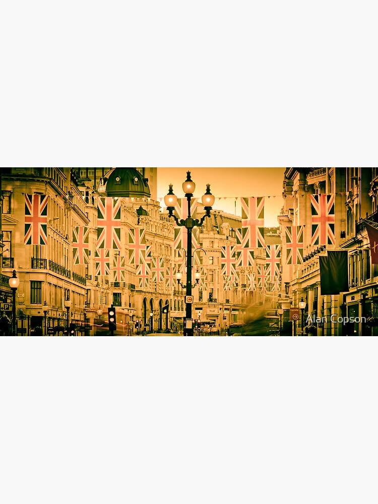 UK. London. Regent Street. Union Jack decorations for Royal Wedding. by AlanCopson