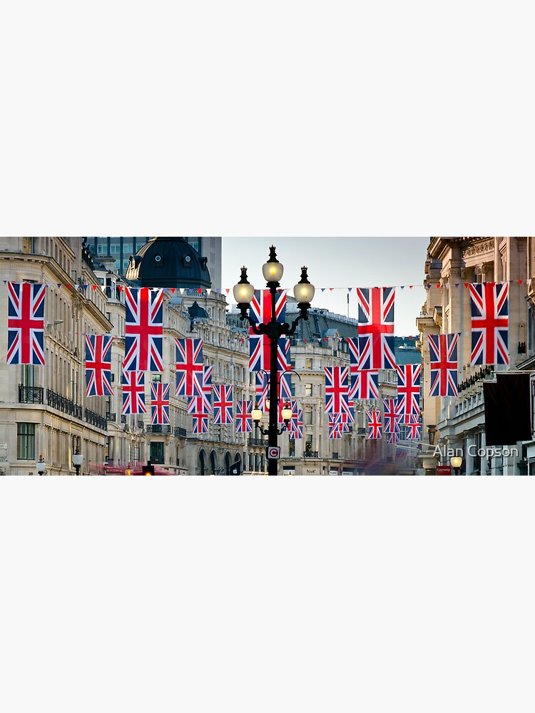 UK. London. Regent Street. Union Jack decorations for Royal Wedding. by AlanCopson