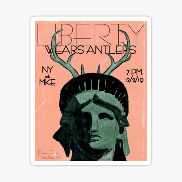 Liberty Wears Antlers Sticker
