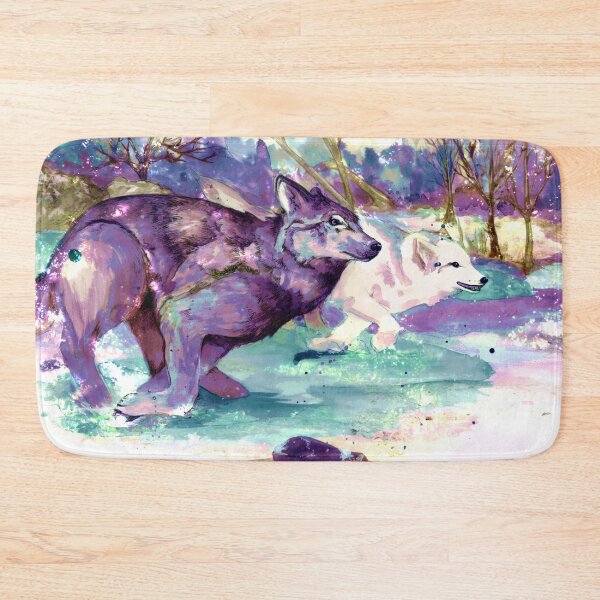 Item preview, Spatter Wolves Running through Forest designed and sold by FishWithATopHat.