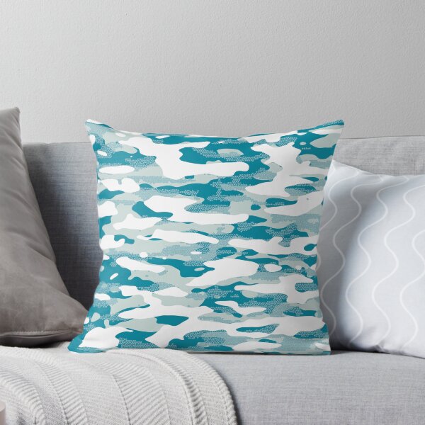 Item preview, Blue camouflage pattern mosaic style designed and sold by Destroyed-Pixel.