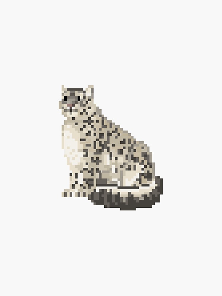 Pegatina «Pixel Snow Leopard» de mmahoney20 | Redbubble