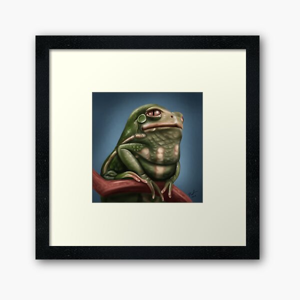 Grumpy Frog Framed Art Print