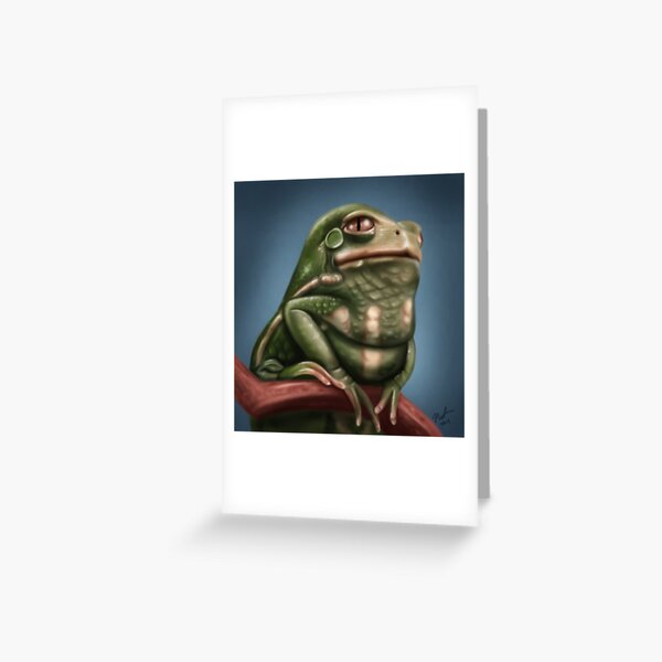 Grumpy Frog Greeting Card