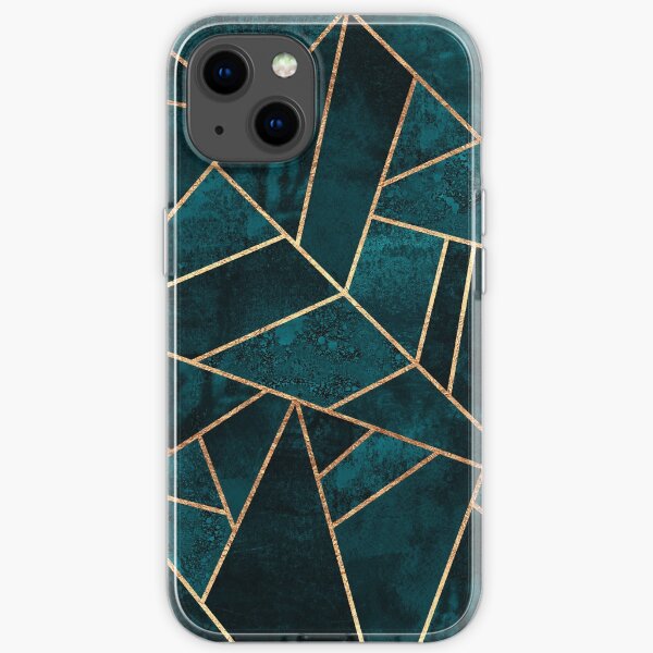 Deep Teal Stone iPhone Soft Case