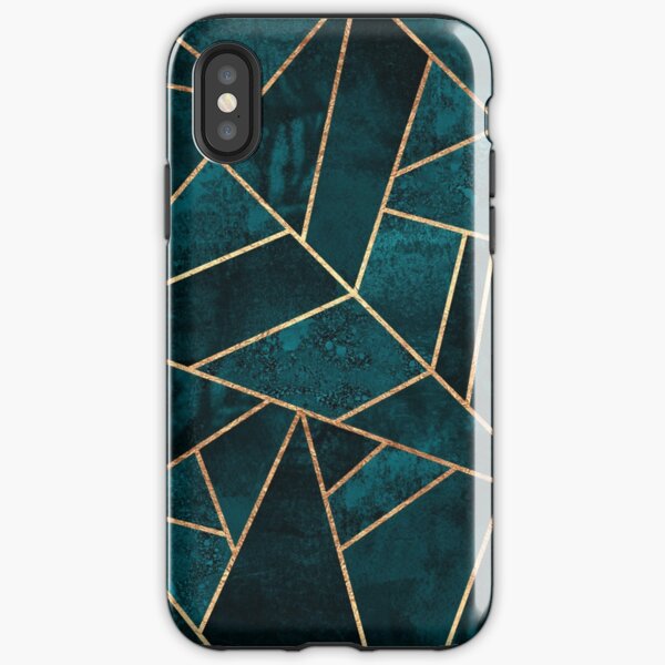 Deep Teal Stone iPhone Tough Case