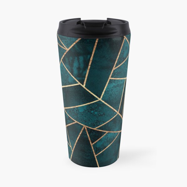 Deep Teal Stone Travel Coffee Mug