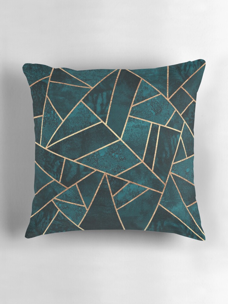 Thumbnail 3 of 4, Pillow, Deep Teal Stone designed and sold by foto-ella.