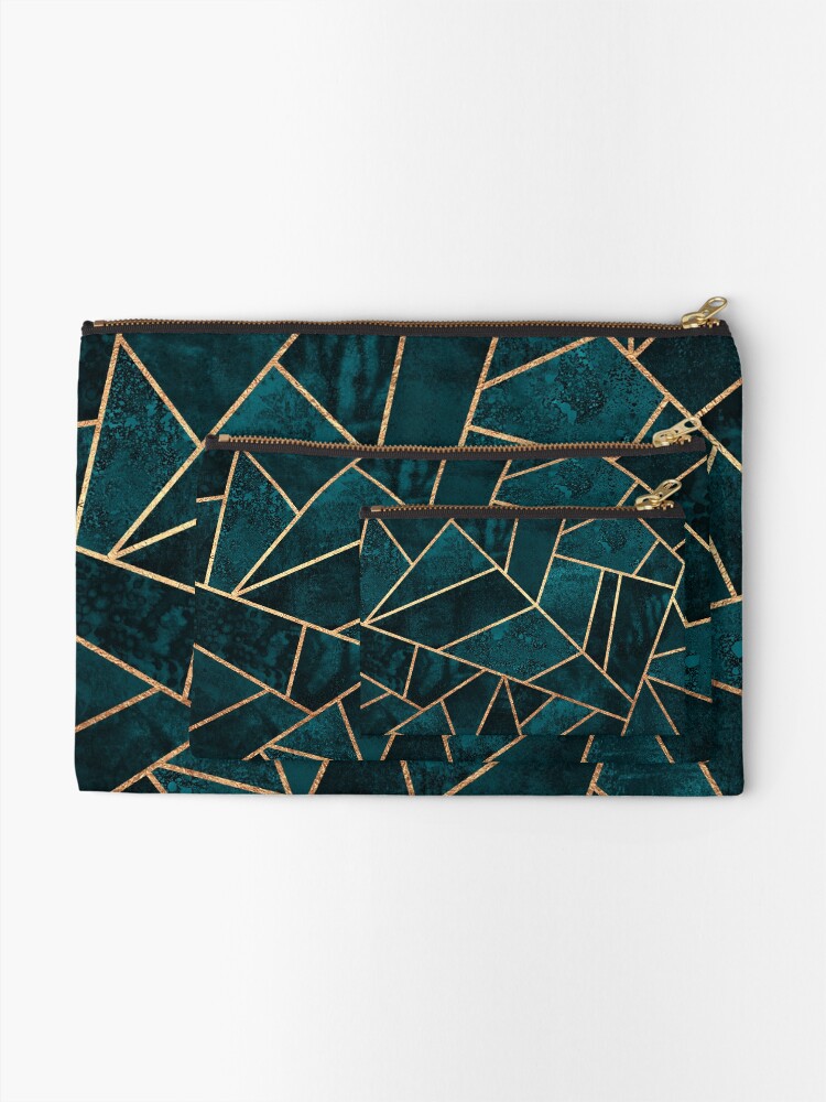 Alternate view of Deep Teal Stone Zipper Pouch