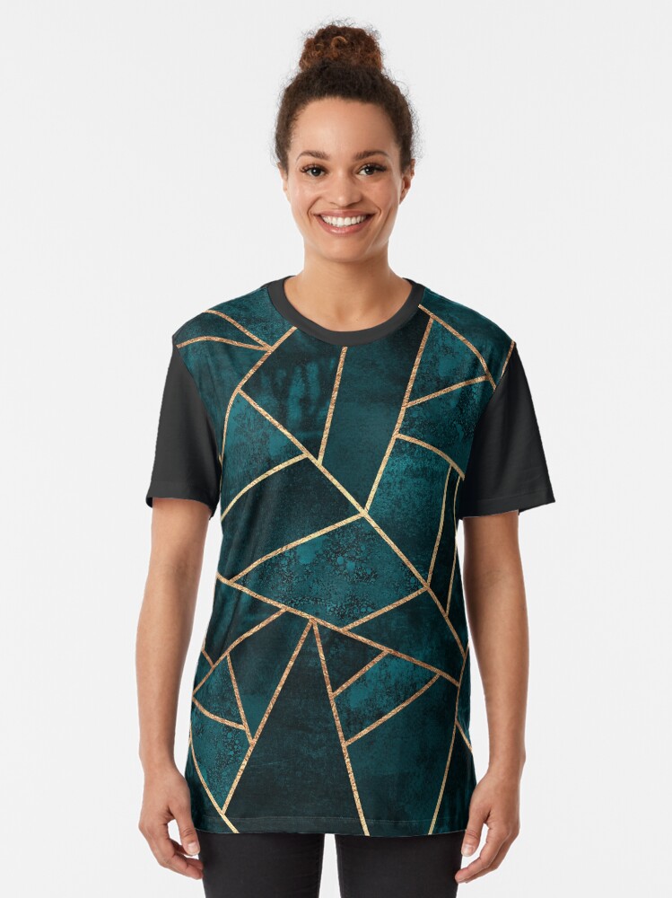 Alternate view of Deep Teal Stone Graphic T-Shirt