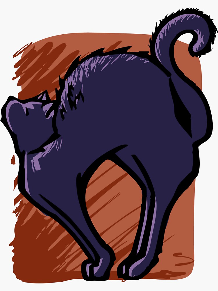 Stretching black cat by a-roderick
