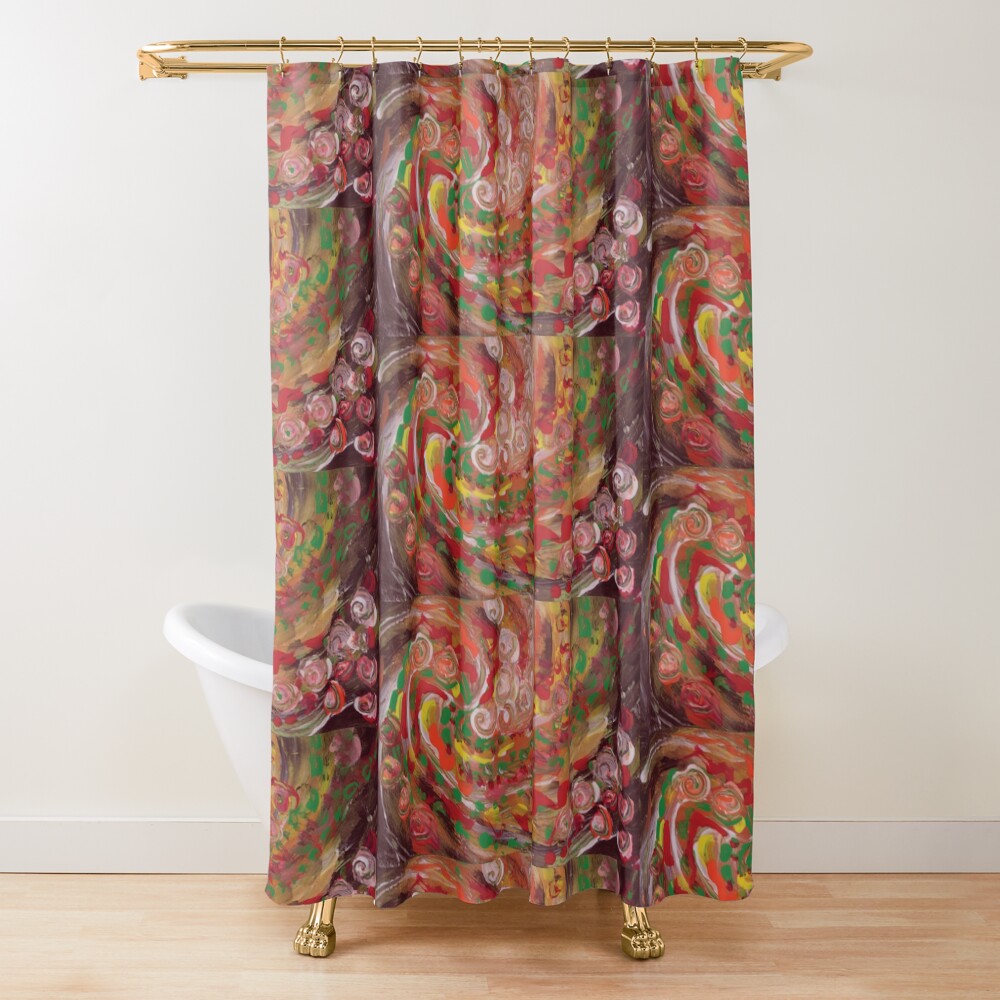 swirling curls abstraction Shower Curtain