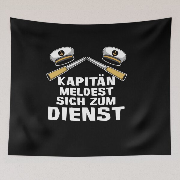 Artikelvorschau, Kapitän meldet sich zum Dienst - seemännisches Design entworfen und verkauft von OVMEngemann.