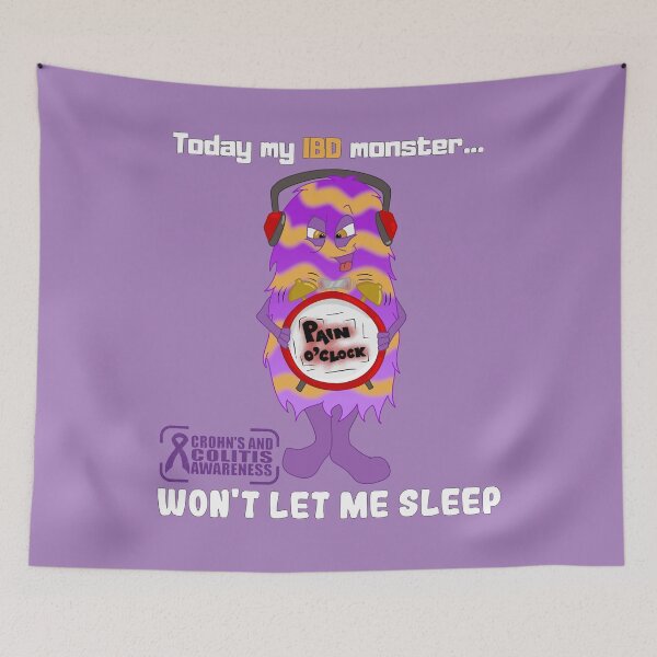 Item preview, IBD Monster, Painsomnia - Crohn's and Colitis Awareness designed and sold by poo-tee.